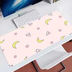 Rosa marinheiro lua paisagem mouse pad computador portátil teclado kawaii grande mousepad teclados gamer decoracion tapete de mesa para csgo