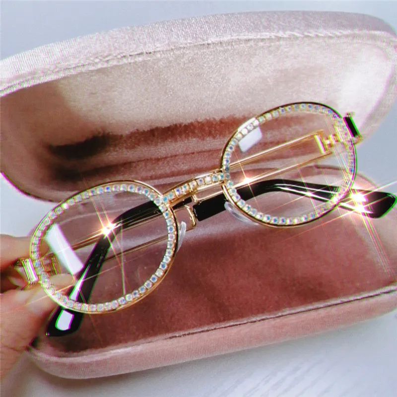 Винтажные маленькие круглые женские солнцезащитные очки с бриллиантами,, фирменный дизайн, модные, стимпанк, цветные стразы, оттенки, UV400 Oculos