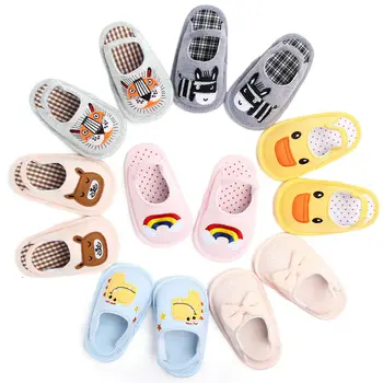 

AU Newborn Baby Boy Girl Cotton Slippers Animal Prewalkers Soft Sole Crib Shoes