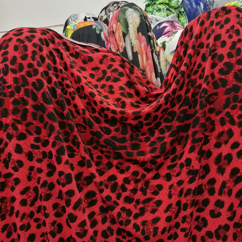 tecido de tecido com estampa de leopardo costura vestido roupa de dança sexy