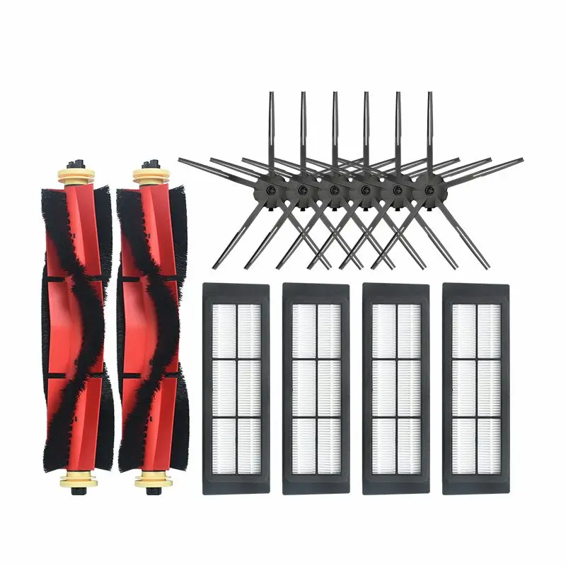 

12pcs High Quality Parts for Roborock Vacuum Cleaner Suitable 2 Main Brushes 4 Strainers 6 Prongs for Home Office