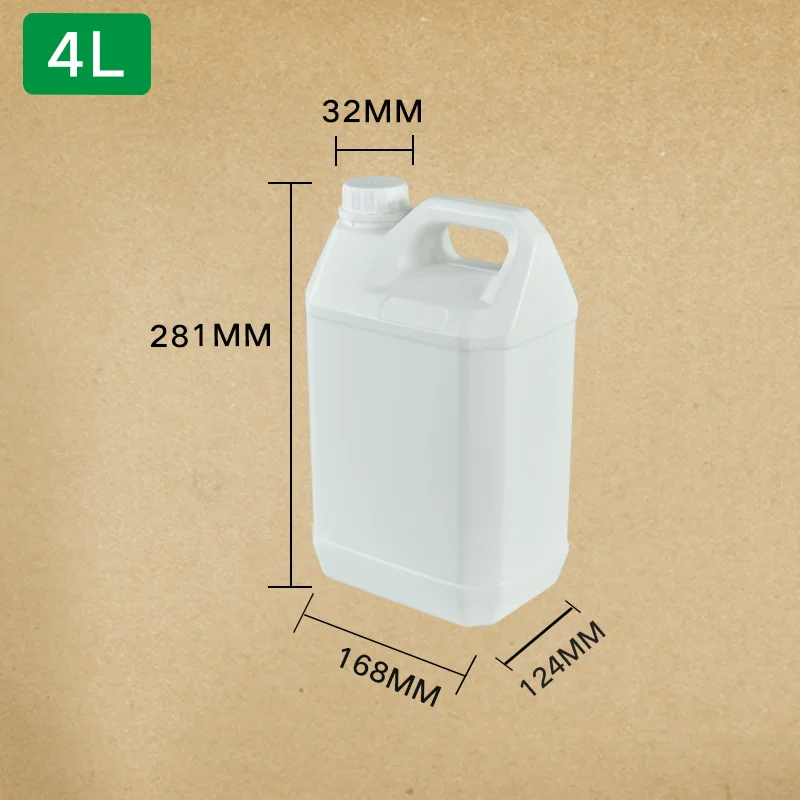 white 4 литровый Квадратный Контейнер F-style с вскрытой крышкой пищевая HDPE бутылка для жидкости, масла, пигмента горячая распродажа - Цвет: white