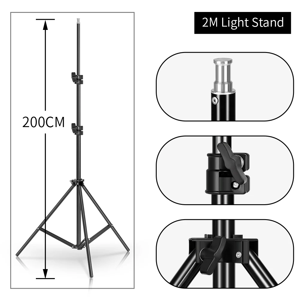 Kit de iluminação softbox para fotografia profissional, ideal para gravação de vídeo e youtube, estandes com um braço