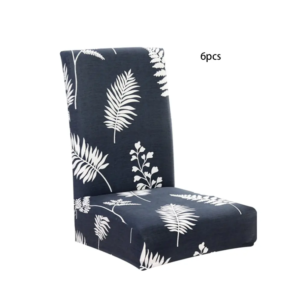 1 6PCS Home Office Computer Seat Cover Anti-pollution Chair Cover Dining Chair Cover One-piece Elastic Chair Cover - Цвет: 1