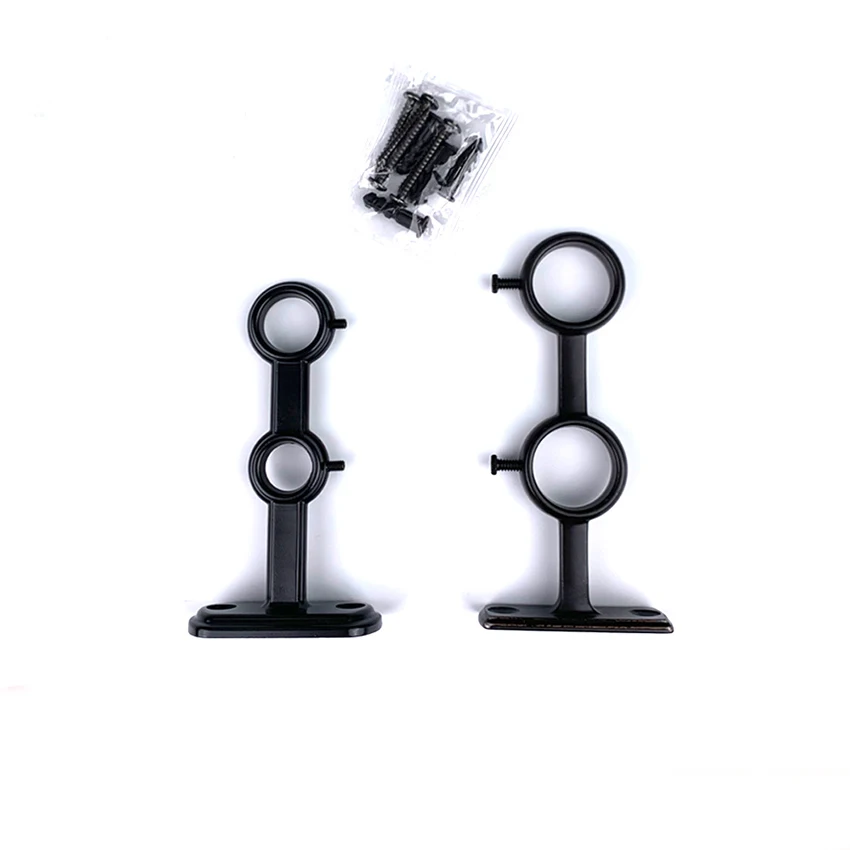 2PCS Roman Rod Bracket Curtain Rod Aluminum Alloy Base,Double Thickened Rod Bracket Hook Curtain Accessories