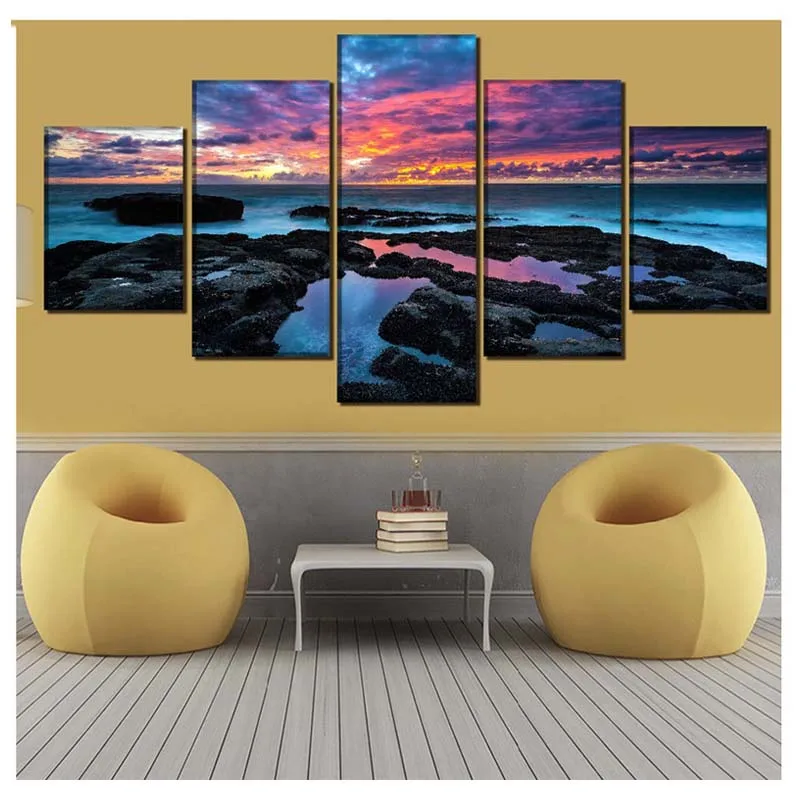 

Diy Diamond Embroidery Sea Rosy Sky Cloudy 5Pcs Cross Stitch Kits Square Round Dr Rhinestone 5D Wedding DecorationZP-4286