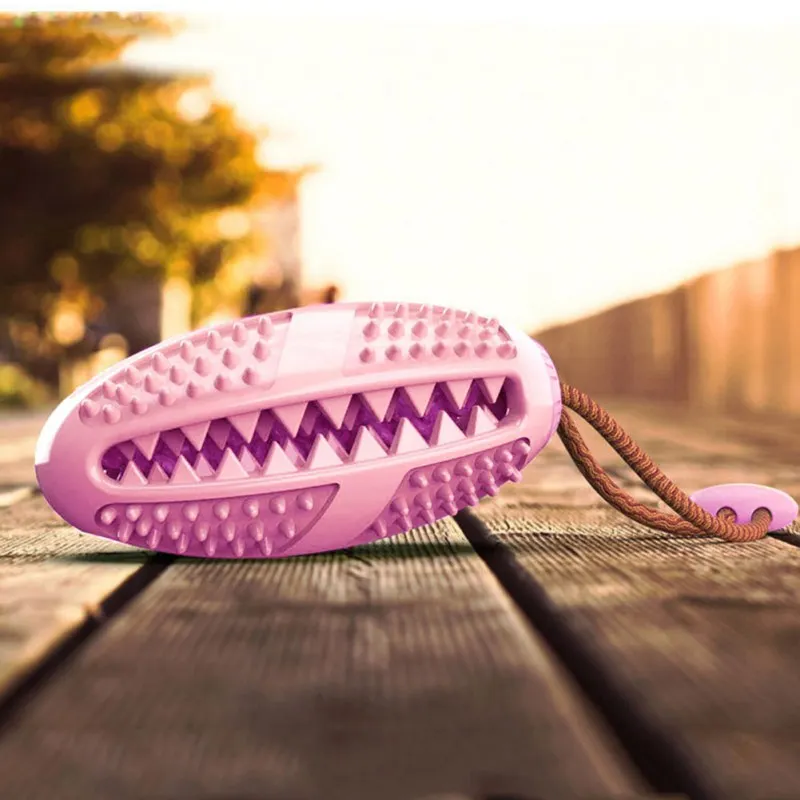 Pet Dog Toy Chew Rubber Ball Bite Resistant Molar Toy Leak Food Dispenser Puppy Release Pressure Toy Pets Teeth Cleaning Tools