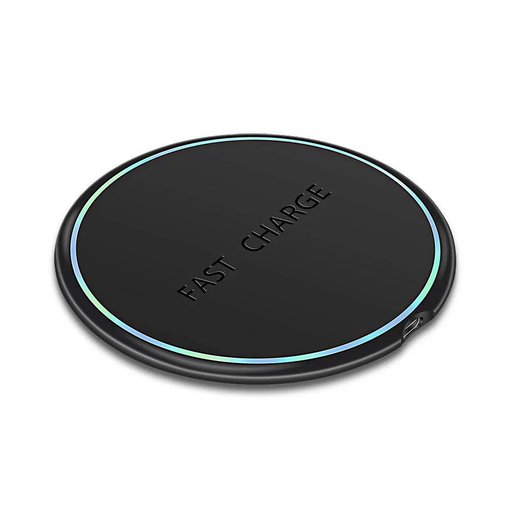 ABS Black Baseuer 10 Вт Беспроводное зарядное устройство светодиодный светильник Qi быстрая Беспроводная зарядка для iPhone X XS 8 samsung huawei P30 Xiaomi - Цвет: ABS Black