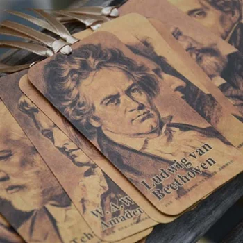

10 Pcs/Set The World's Great Musicians Paper Bookmarks Ancient Style Book Holder Message Card Gift Stationery