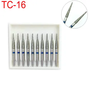 

10pcs/box Dental Diamond Burs For High Speed Handpiece Dental Burs FG 1.6mm for Dentist TC-16