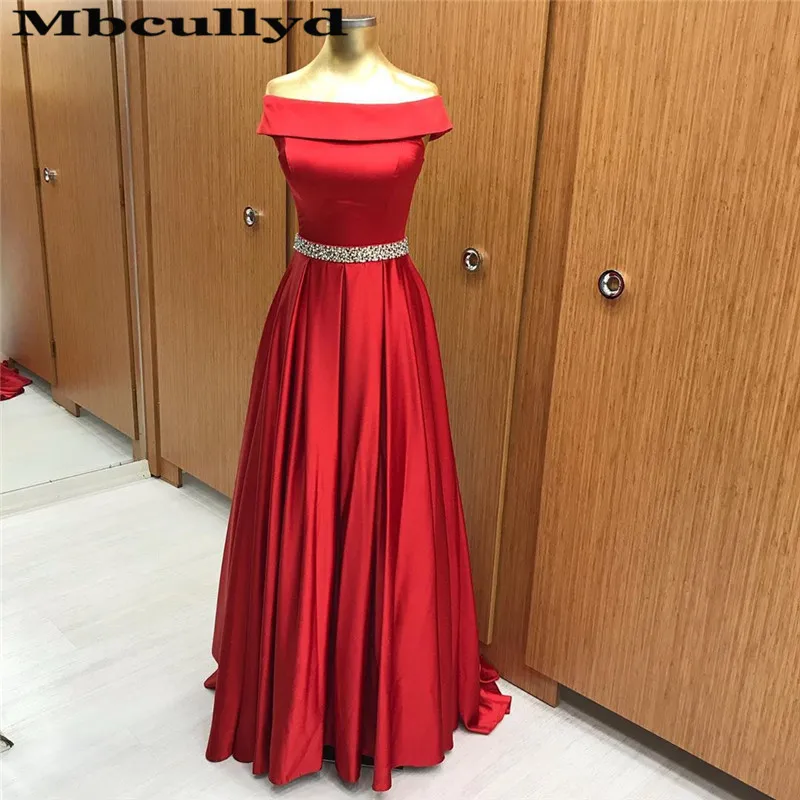 Mbcullyd блестящие ранние платья Красное Атласное официальное платье вечервечерние