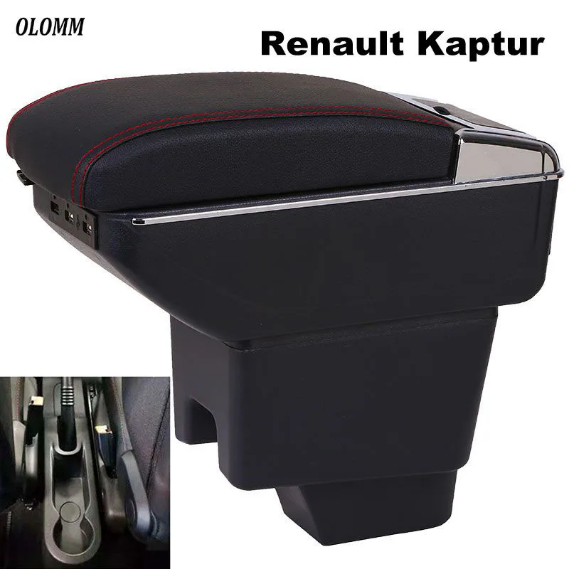 Подлокотник коробка для Renault Captur- usb зарядка центральный ящик для хранения с подстаканником пепельница автомобильные аксессуары