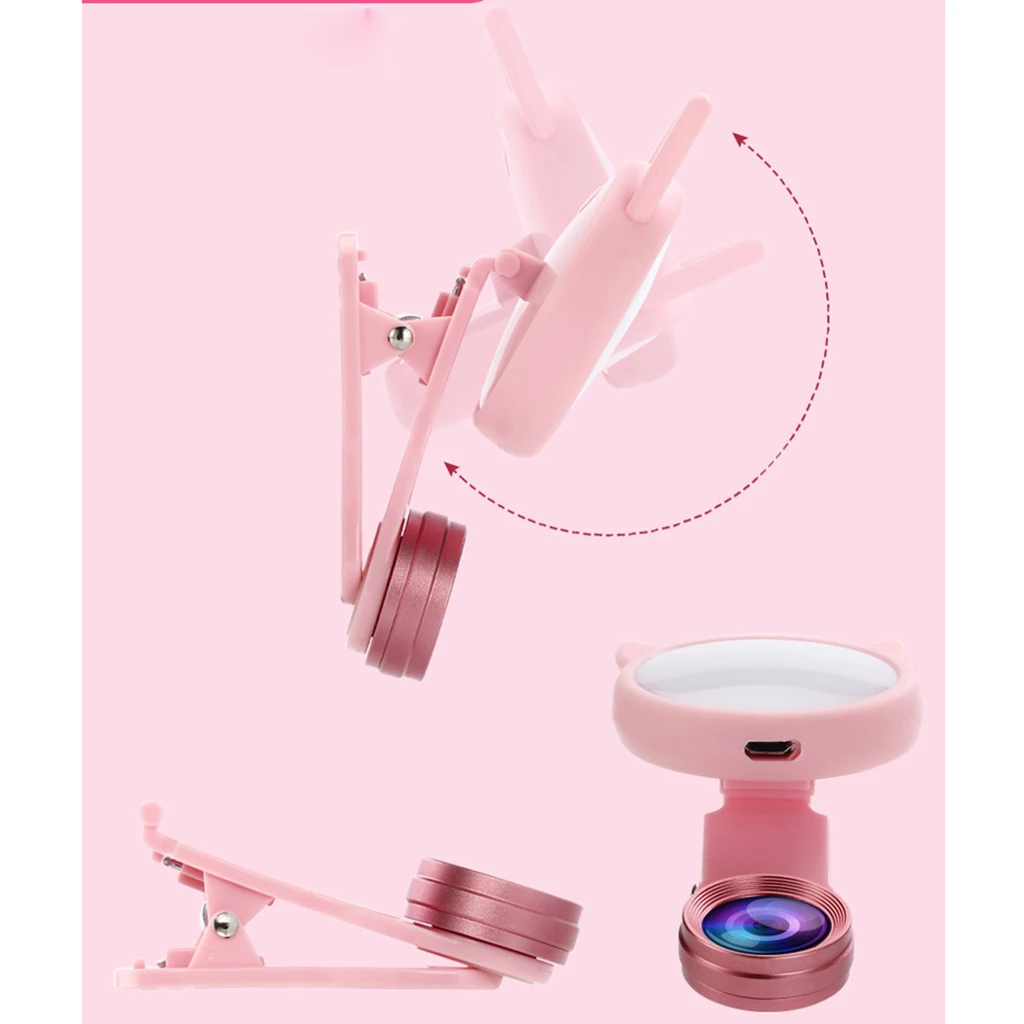 3 In 1 Cell Phone Lens Portable Selfie Led Light With 6 Lighting Mode