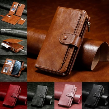 

Wallet Case For iPhone 11 Pro Max Case Leather Flip Cover Luxury Phone Protective Magnetic Zipper Stand Card Slot Holder