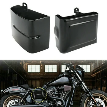 

1 Pair Motorcycle Side Battery Cover Guard Frame Fits for Dyna Fat Bob Super Glide Wide Glide Switchback 06-17 (Gloss Black)