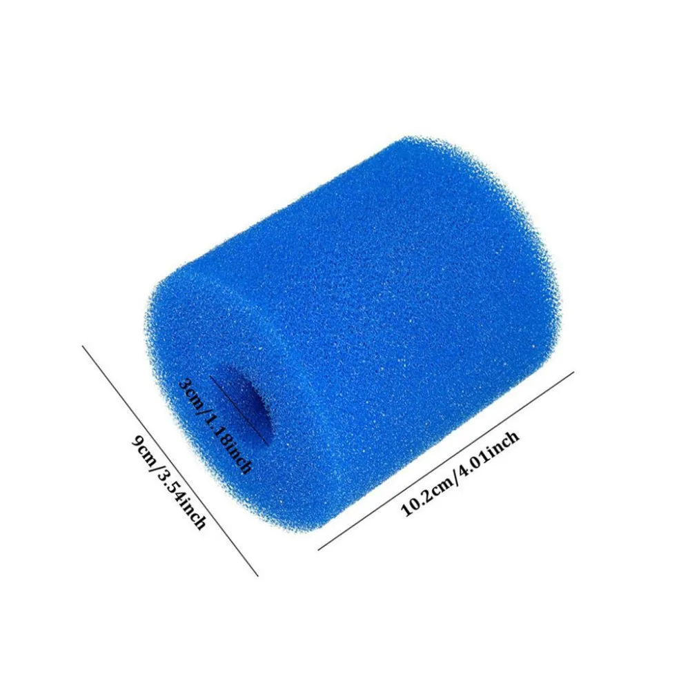 Моющаяся Губка из ПУ пены картридж подходит бассейн многоразовый пенный фильтр синяя Сменная Губка для бассейна фильтр& xs