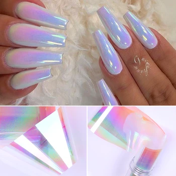 

100x4cm Vertical stripe sparkly sky paper Nail Sticker Nail Art Transfer Sticker Slide Nail Art Decal Nails Accessories