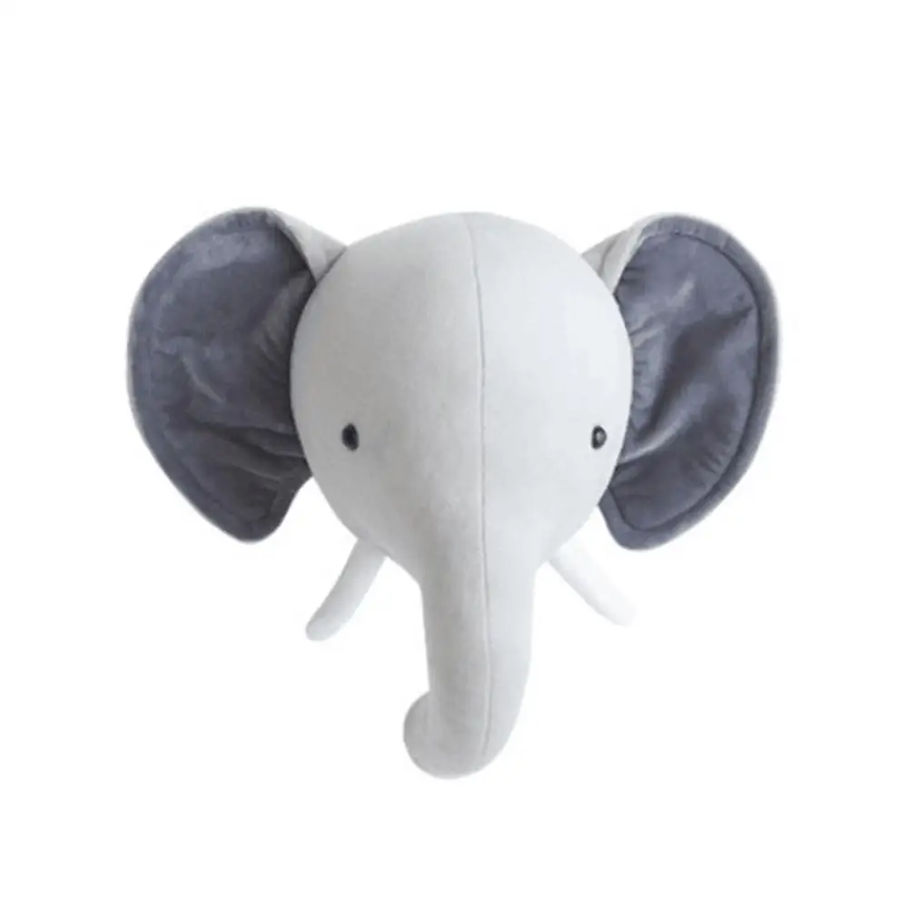 Elephant Украшение для детской комнаты для девочек, 3D чучело, голова слона, голова медведя, Настенный декор для детской комнаты, украшение для спальни - Цвет: Elephant