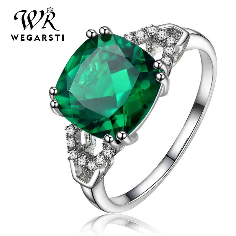 WEGARSTI, Новая мода, 925, подарки для девушек на день рождения, для влюбленных, модные, свадебные, Обручальные, зеленые, циркониевые, Кристальные кольца для женщин
