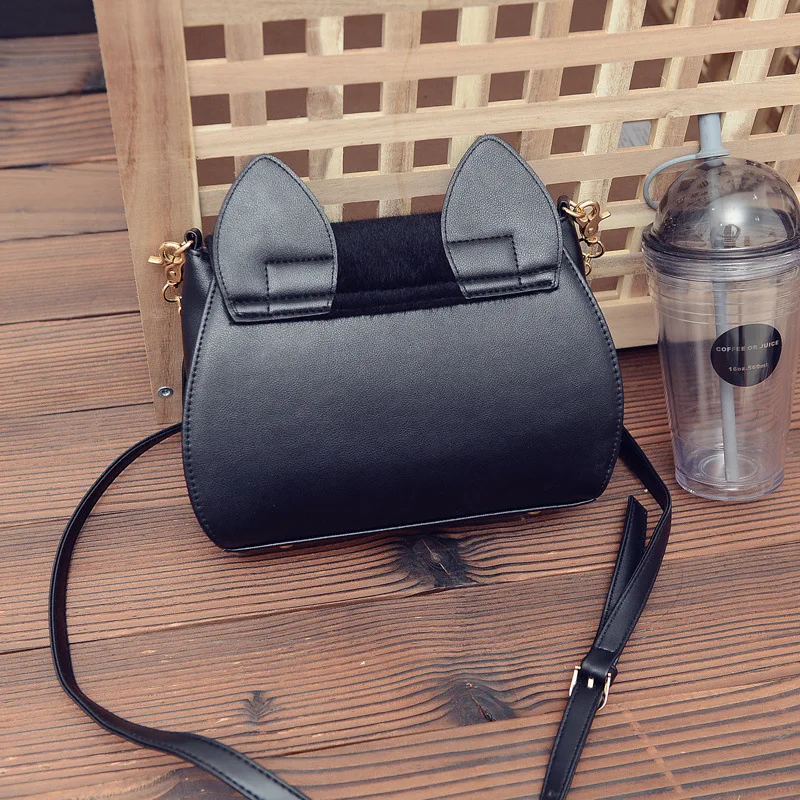 2018 new Korean Women Backpackr Sailor Moon Backpack Multifunction Black Luna Cat Ladies Backpack two use Back Pack