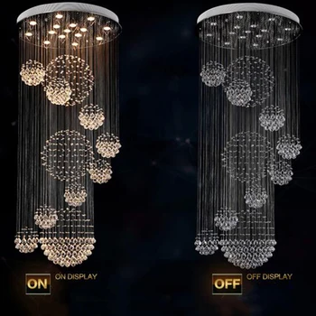 

Sale Long crystal chandelier lighting lustres lampadari modern stage chandelier LED light, clear crystal lighting fixtures