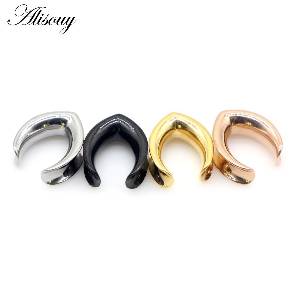 Body Jewelry Piercing Jewelry Ear Piercing Jewelry 2pcs 6mm-30mm Water Drop Glossy Stainless Steel Ear Plugs Tunnels Expander Saddle Ear Gauges Piercings