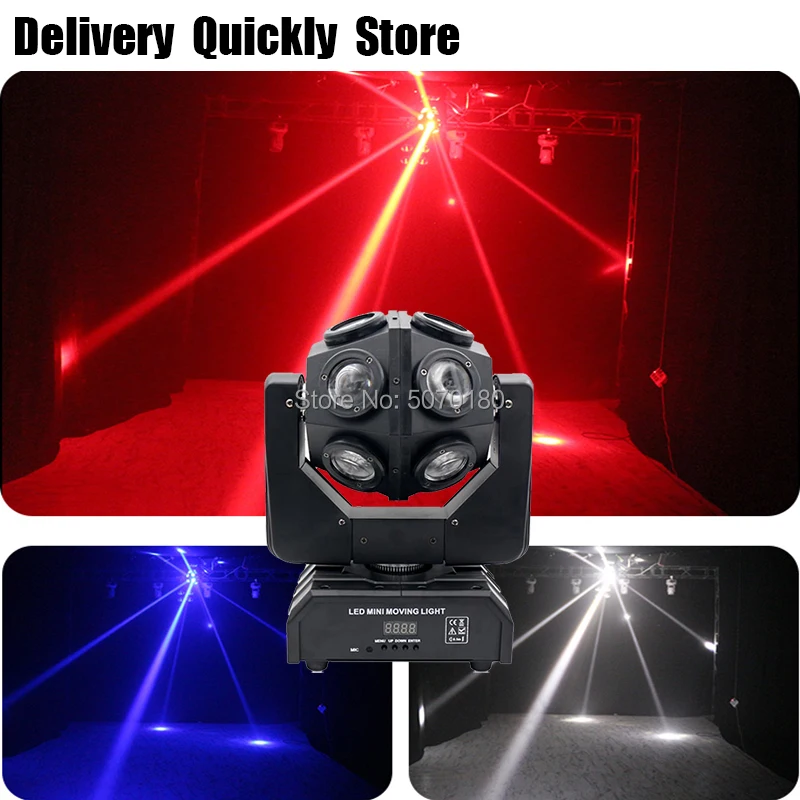 

Good Effect 12Pcs 10W RGBW 4 IN 1 Unlimited Rotate Dj Led Moving Head Light Good Effect Use For Disco Party KTV Night Club Bar