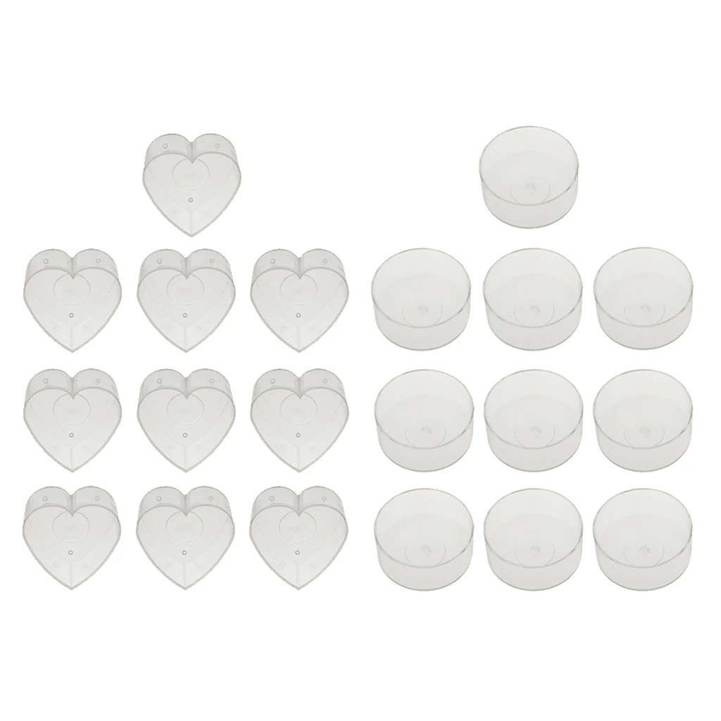 20Pack Clear Tealight Cups Wax Containers Candle Mold Case DIY Wedding Decor