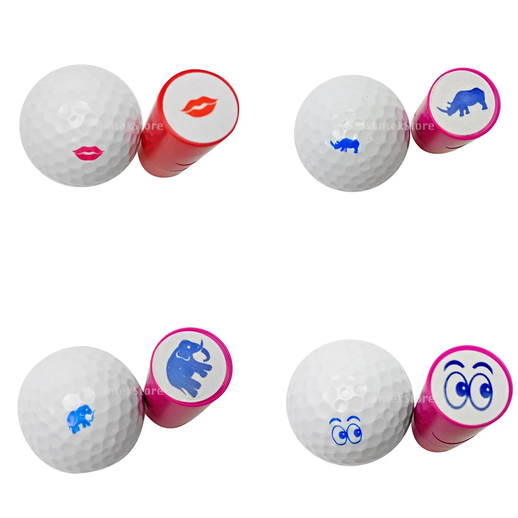 2pcs Quick-Dry Colorfast Animal Pattern Bright Golf Ball Stamp Stampers Markers Golf Ball Symbol Golf Ball Seal