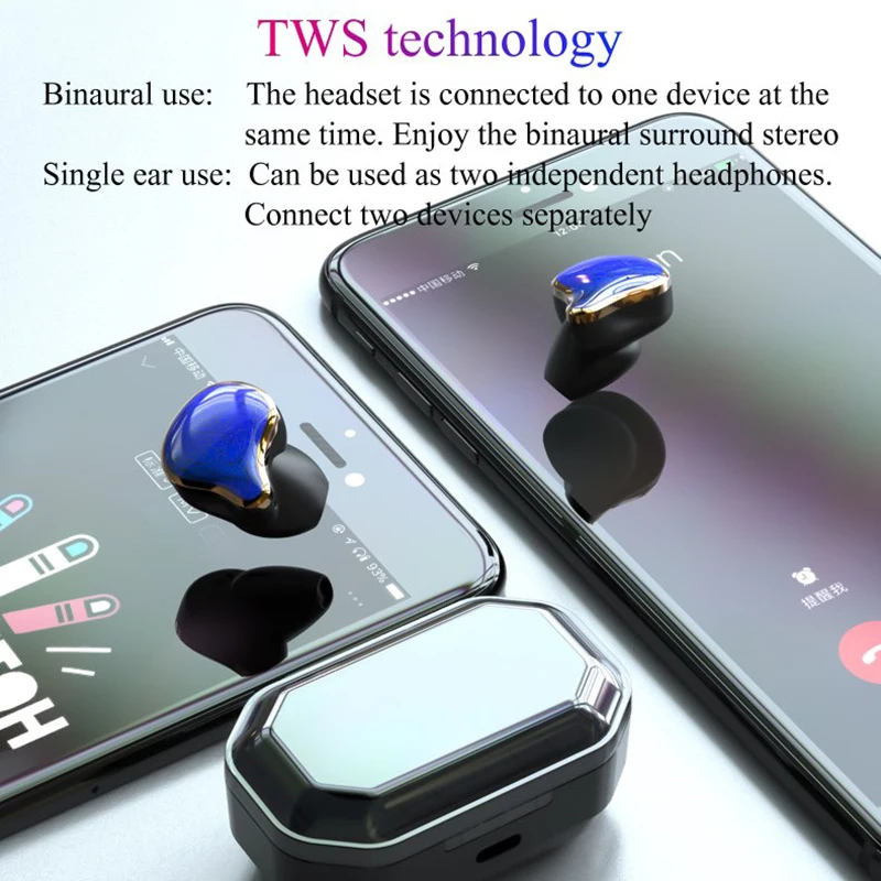 New G01 Earphone Wireless Smart Power Bank TWS 5.0 Bluetooth 9D Stereo Waterproof PK G02 for Smartphone ear buds