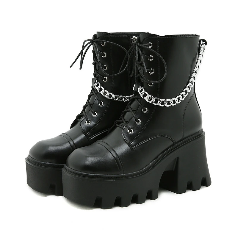 pasos Pence Grado Celsius Botas de invierno con plataforma para mujer, Botines negros sexys de tacón  alto, estilo gótico, Punk, Otoño, 2021|Botas hasta el tobillo| - AliExpress