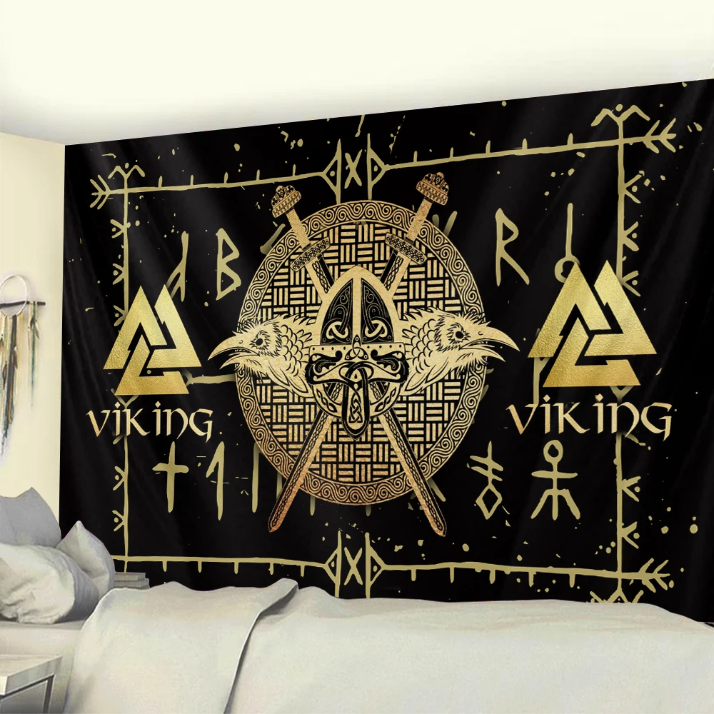 Viking мистический символ гобелен для домашнего декора психоделические сцена