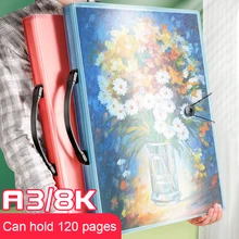 Arquivo pasta a3 imagem certificado de armazenamento 30/40/60 páginas inserir brochura cartaz arte obras coleção pinturas favoritos