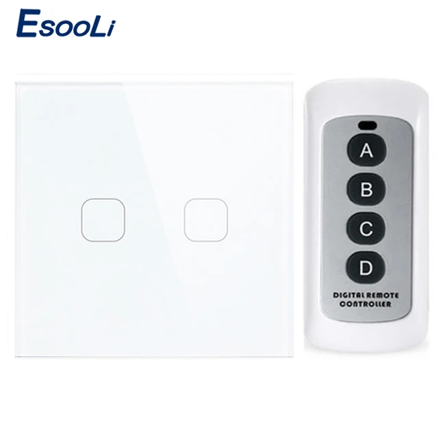 Esooli 2 комплекта 1 способ кристальная стеклянная панель сенсорный выключатель