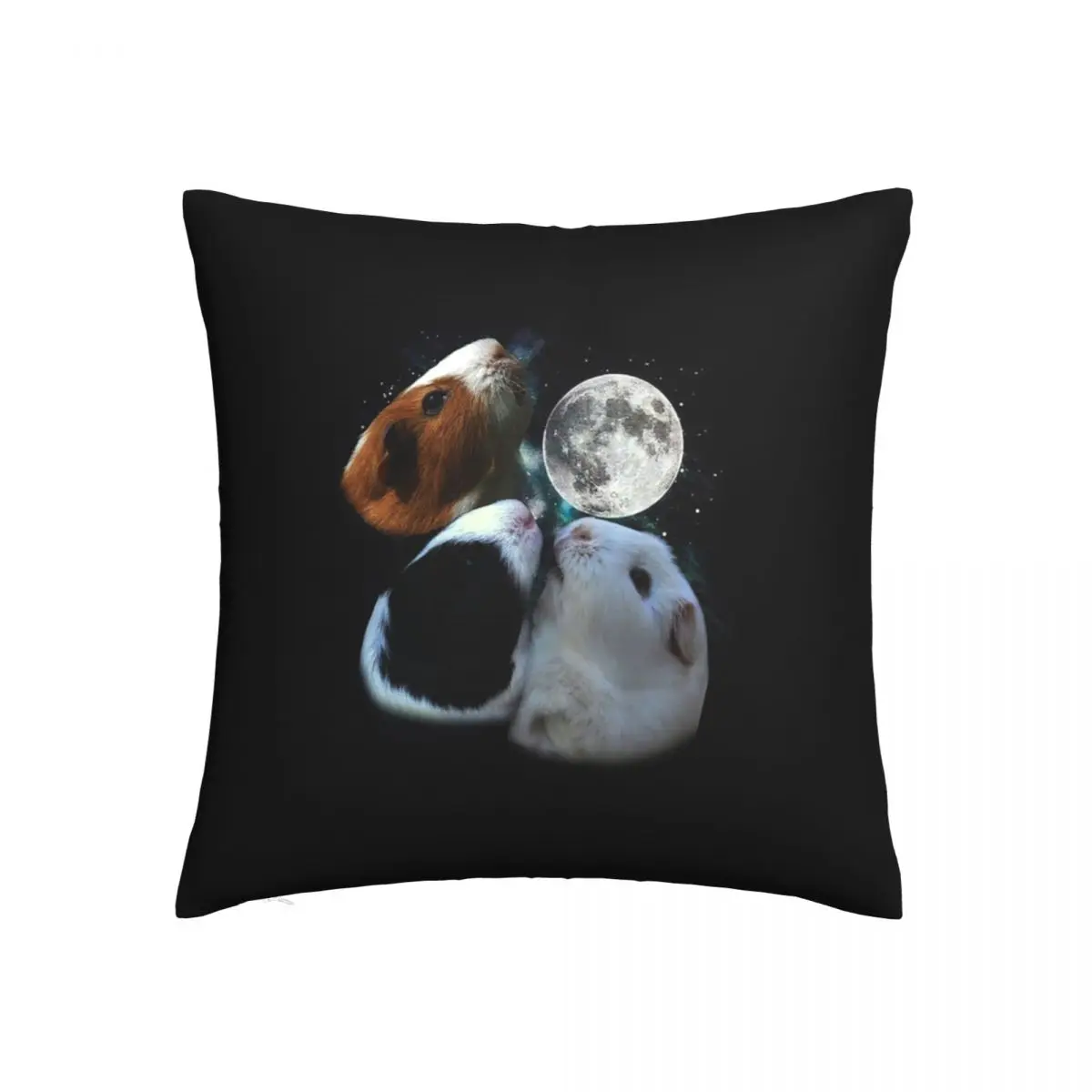 Guinea Pig Pillow Case Three Moon Kawaii Polyester Pillowcase Hugging Zipper Summer Cover | Дом и сад