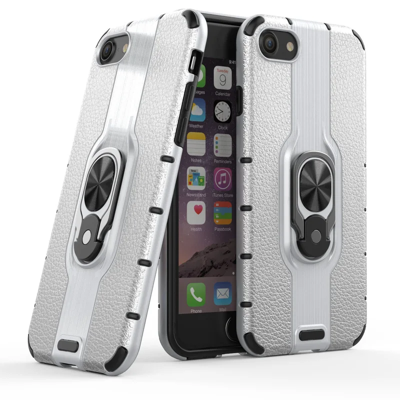 

Mobile CaseFor IPhone 8 Armor shockproof Cover For IPhone 8 8 Plus Magnetic Ring Bracket Case For IPhone 8 8Plus Silicon Cover