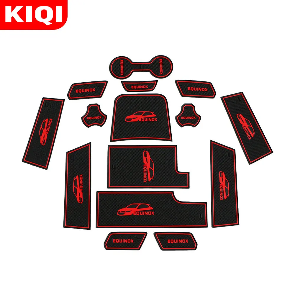 Car Rubber Door Mat for Chevrolet Equinox 2017 2018 2019 Gate Slot Pad Mats Anti-slip Cup Interior Decoration Accessory |