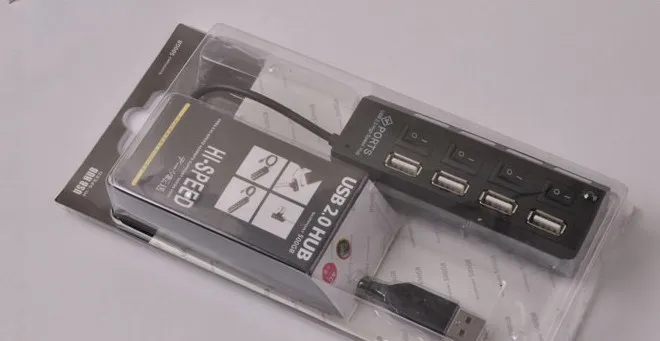 Полоса БРИКС с выключателем 4-Порты и разъёмы usb-хаб 2,0 HUB концентратор Отдельный переключатель с индикатором светильник