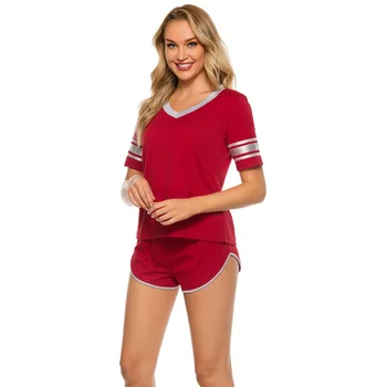 

New Comfortable Women's Pajamas Set Short-sleeved Pajamas Set Sexy Breathable Pyjamas Femme Sleepwear Women Summer Home Suit