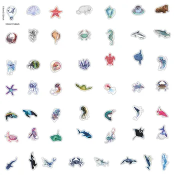 

50pcs/pack Kawaii Travel Plant Transportation Marine Life Stationery Stickers DIY Scrapbooking Craft Decorative Label for Kids