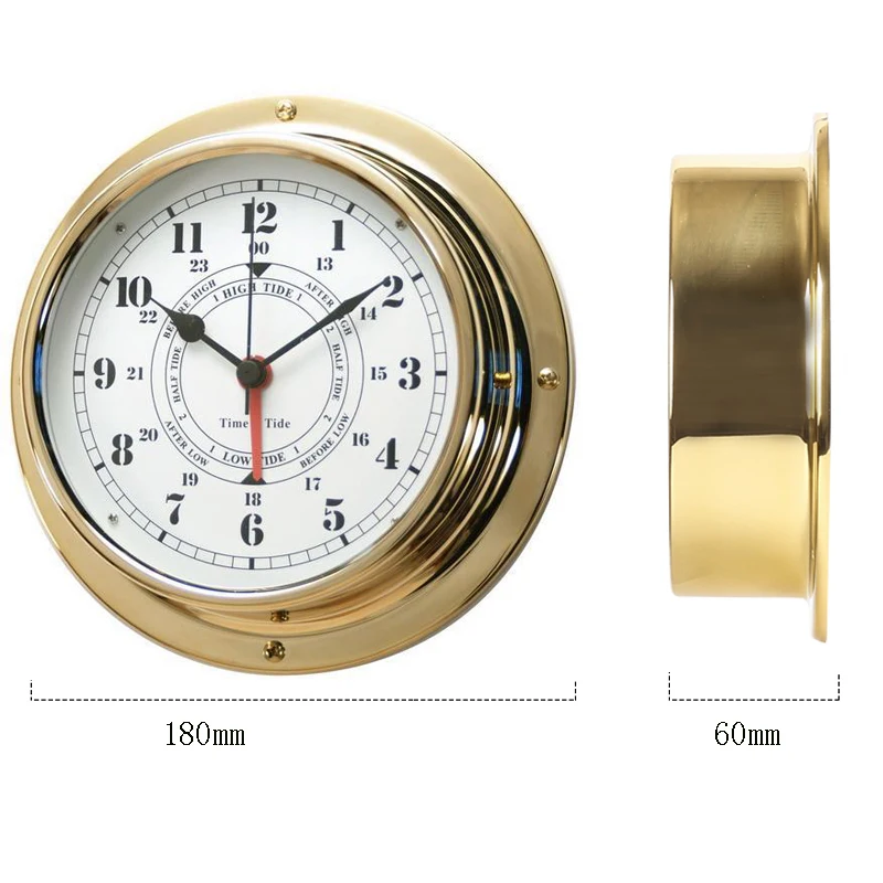 Orologio nautico con custodia in ottone per buco di navigazione, orologi da marea, articoli per la vela - immagine 5