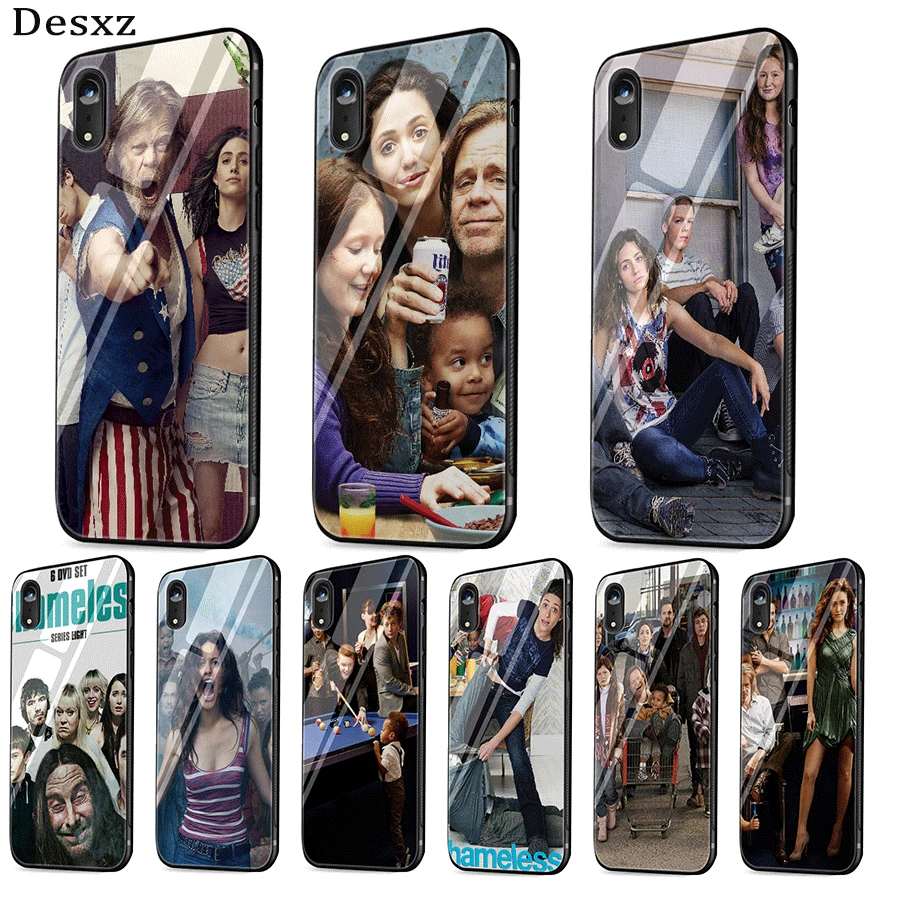 

Mobile Phone Case Glass Tpu for iPhone XR X XS Max 5 5s SE iphone 7 8 6 6S Plus Shell Cover Shameless season TV
