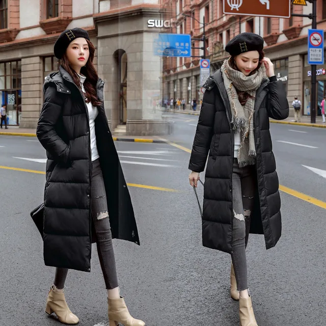 Down Parka Women Winter Coat Long New Arrival Thick Warm Fashion Slim Hooded Down Jackets Female Ladies Outwear Plus Size