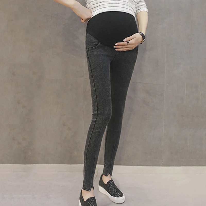 Горячая беременность обтягивающие брюки высокая стрейч Материнство джинсы для беременных женщин карандаш брюки живот тонкие джинсы Одежда для беременных