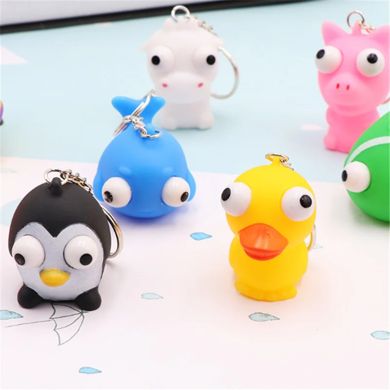Мультяшная Милая забавная игрушка в виде животного, маленькая игрушка для декомпрессии, сжимающая глаза, кукла, разрывающая брелок, подарок