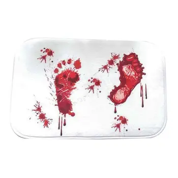 

Bathmat Scare Your Friends Bloody Footprint Bath Bathroom Mat Non-slip Rug Soft Bath Mats