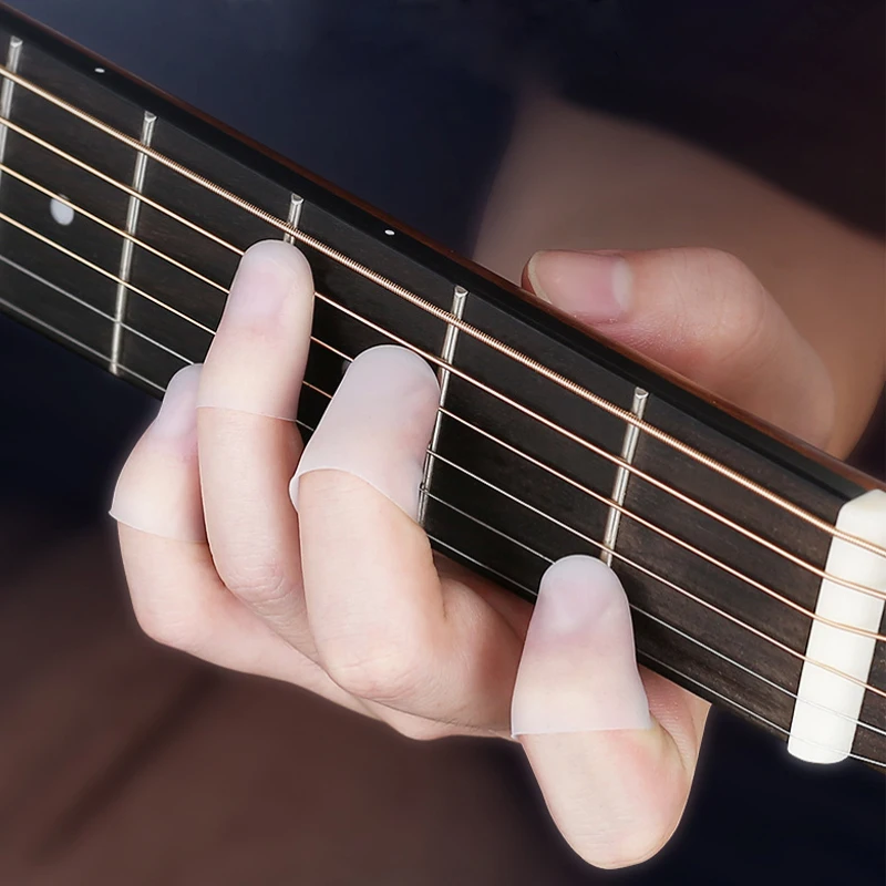 Protège Doigt Guitare Protecteurs Doigt Guitare Protège doigts guitare en silicone Plastique Protecteur Guitare Protège doigts pour ukulélé pour joueurs débutants au ukulélé ou à la guitare 40 
