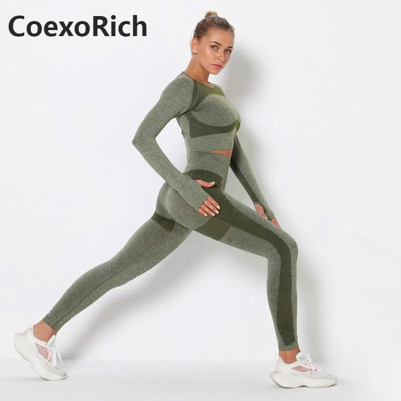 Комплект для йоги женский спортивный костюм одежда спортзала 2 предмета