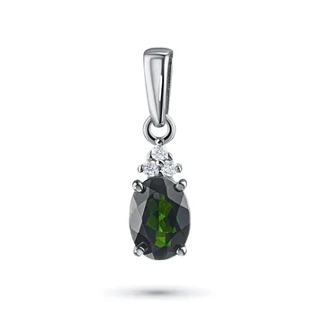 

Pendant made of white gold with diamond and chrome-diopside e0901pd04201963
