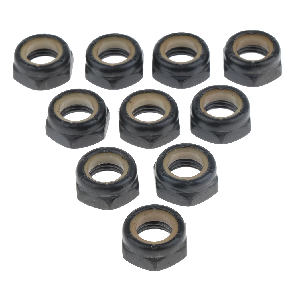

30Pcs Standard Axle Nut 5/8/10mm Skateboarding Hardware Black